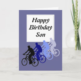 Cartão Filho, Aniversário, Bicicleta, Engraçado De Ciclo