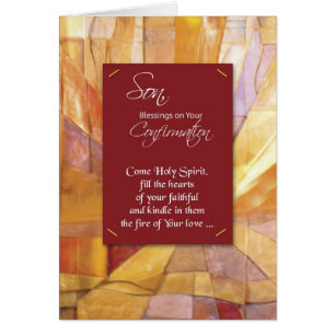 Cartão Filho Confirmação de Fogo Vermelho