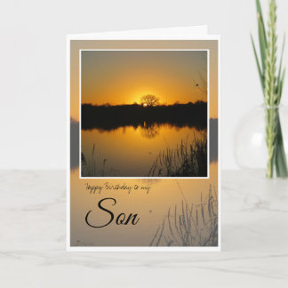 Cartão Filho De Aniversário, Árvore Silhuetada Atrás Do S