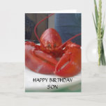 Cartão FILHO DE ANIVERSÁRIO FELIZ (Lagosta falante)<br><div class="desc">Mande este FALANDO com o LOBSTER para o seu filho para o dia especial dele e avise-o que está pensando nele e realmente espere que ele goste do seu DIA.</div>