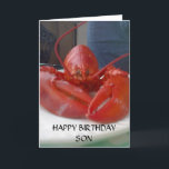 Cartão FILHO DE ANIVERSÁRIO FELIZ (Lagosta falante)<br><div class="desc">Mande este FALANDO com o LOBSTER para o seu filho para o dia especial dele e avise-o que está pensando nele e realmente espere que ele goste do seu DIA.</div>