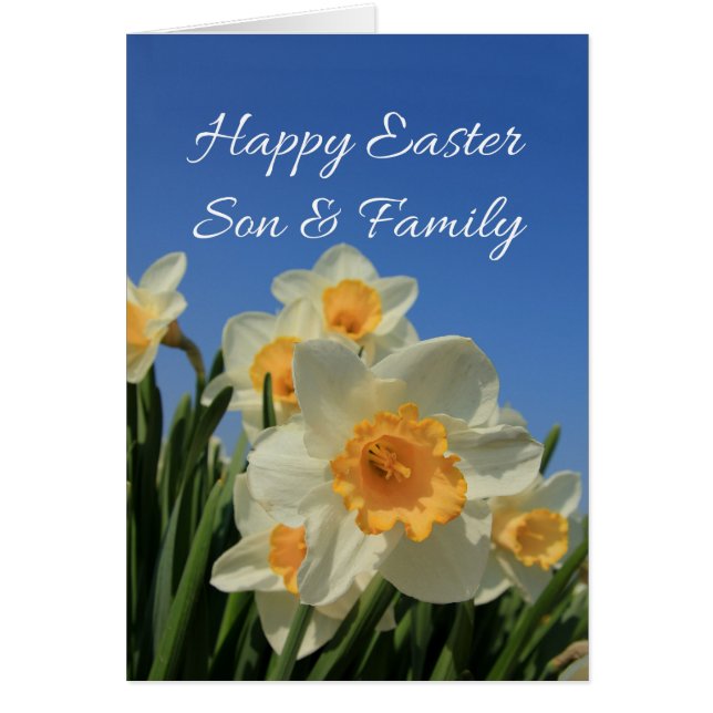 Cartão Filho e Felz pascoa familiar (Frente)