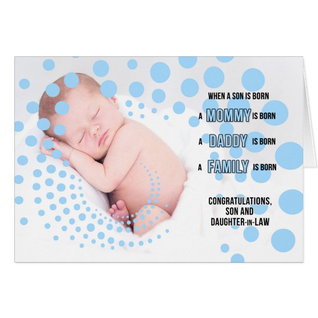 Cartão Filho e Filha em Direito Parabéns de Menino (Frente Horizontal)