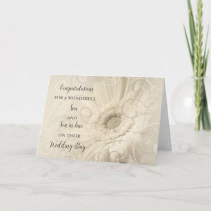 Cartão Filho e filho em Parabéns de Dia do Casamento