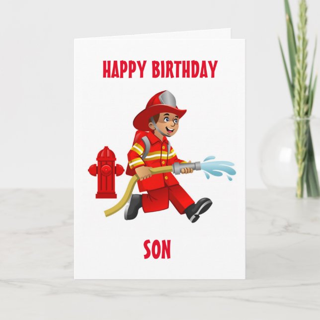 CARTÃO FILHO E MEU FIREMAN FAVORITO NO ANIVERSÁRIO! (Frente)