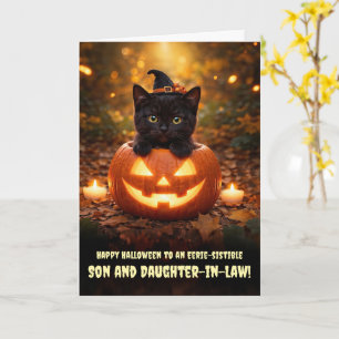 Cartão Filho e Nora Esposa Fofo Halloween