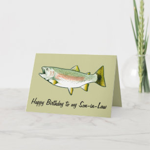 Cartão Filho em Direito Feliz Aniversário: Truta Arco-Í