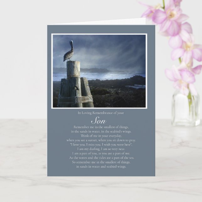 Cartão Filho Lembrança Aniversário de Passagem Espiritual (Orquídea)