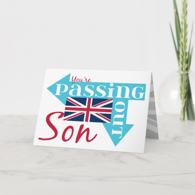 Cartão Filho parabéns Desmaiando Militar Britânica (Frente)