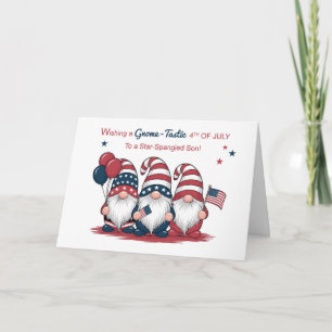 Cartão Filho Velho Quarto de julho Gnomos Patrióticos Cut