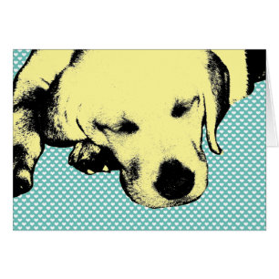 Cartão Filhote de cachorro amarelo do laboratório