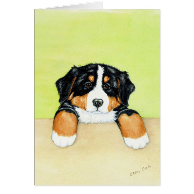 Cartão Filhote de cachorro de Berner (Frente)