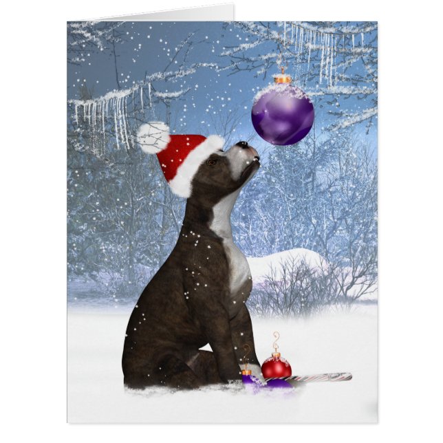 Cartão Filhote de cachorro de Staffordshire bull terrier, (Frente)