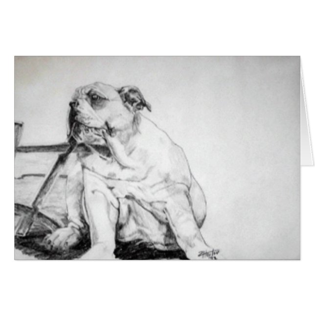 Cartão Filhote de cachorro do cão de Bull (Frente Horizontal)