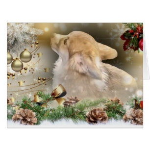 Cartão Filhote de cachorro do Corgi do Natal