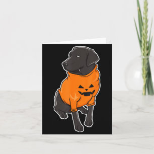 Cartão Filhote de cachorro labrador preto mestiço Hallowe