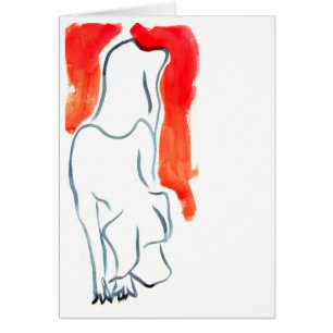 Cartão Filhote de cachorro que desce uma escadaria