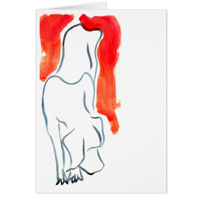 Cartão Filhote de cachorro que desce uma escadaria (Frente)