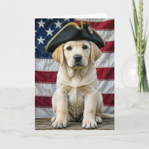 Cartão Filhote de Labrador do Dia 4 de Julho