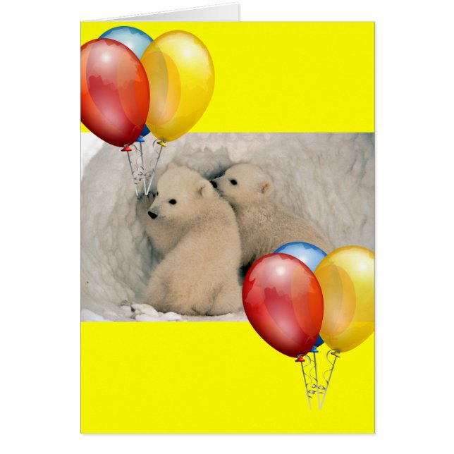 CARTÃO FILHOTES DE URSO POLAR GÊMEOS (Frente)