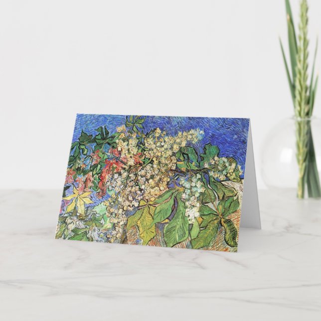 Cartão Filiais de castanhas, Van Gogh. (Frente)