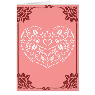 Cartão Filigree Heart