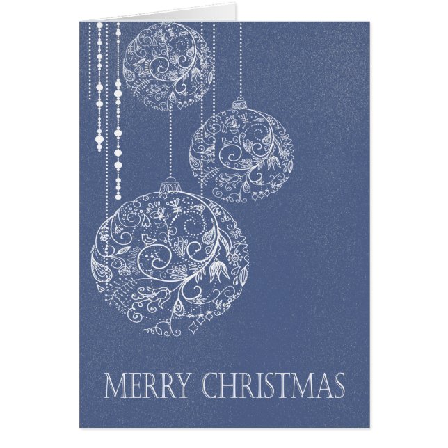 Cartão Filigree Ornaments - "Feliz Natal" (Frente)