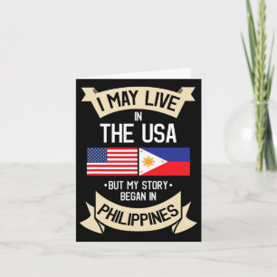 Cartão Filipinas: bandeira americana Usa Filipino Roots G