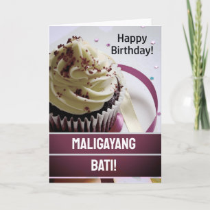 Cartão Filipino Maligayang Bati Filipinas Aniversário