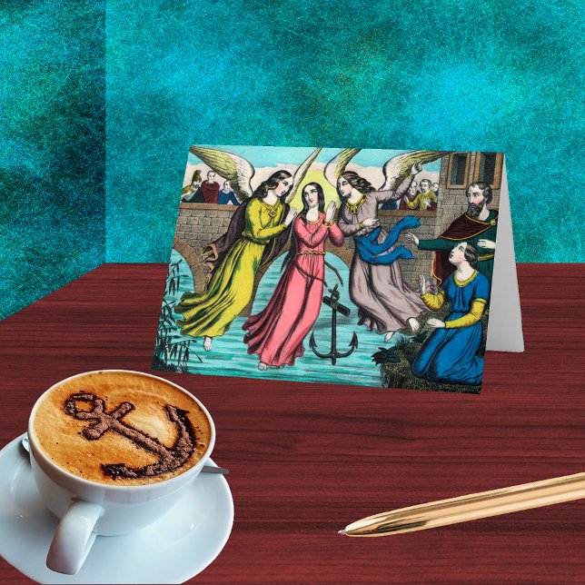 Cartão Filomena sendo resgatada do afogamento (Criador carregado)