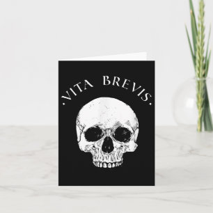Cartão Filosofia Estática Vita Brevis Skull Stoicism Cota