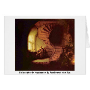 Cartão Filósofo Em Meditação Por Rembrandt Van Rijn