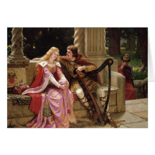 Cartão Fim da Canção Flirt Edmund Blair Leighton