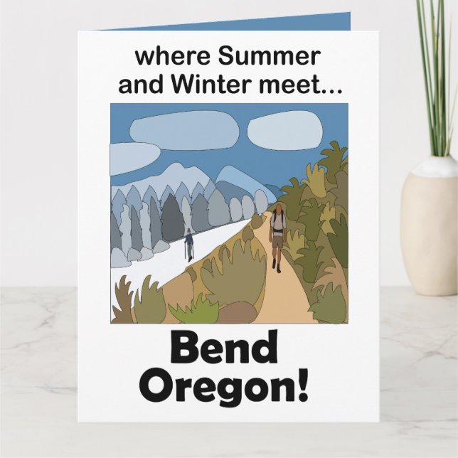 Cartão Fim de semana em Bend Oregon com clima duplo (Frente)
