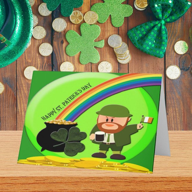Cartão Fim do Dia de Patrick do Arco-Íris (St. Patrick's Day End of Rainbow Card)