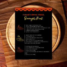 Cartão Final Fiesta Bachelorette Game Scavenger Hunt