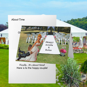 Cartão Finalmente Casamento Engraçado Saudação Interracia