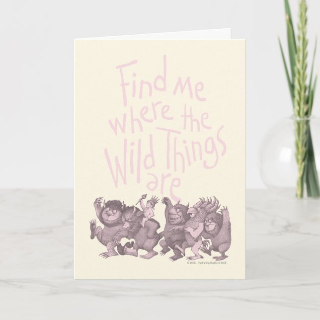 Cartão Find Me Where the Wild Things Are (Frente)