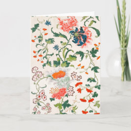 Cartão Fine Chinese silk flower design mid 18th century