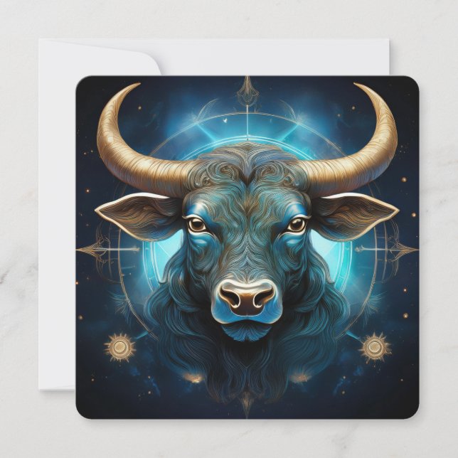 Cartão Finnbhennach The White Horned Bull Taurus Art (Frente)