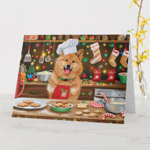 Cartão Finnish Spitz Assados de Férias: Natal Festivo