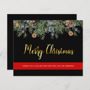 Cartão Fino de Linha Vermelha de Natal para Bombei