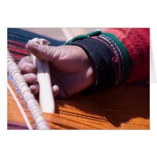 Cartão Fio 3 da alpaca do fazer da mulher de Chincheros