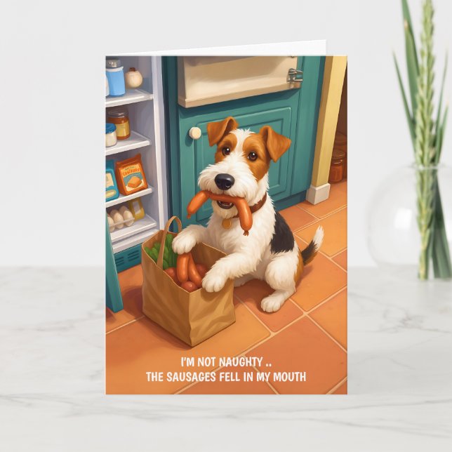 Cartão Fio Fox Terrier - Não sou malvado (Frente)