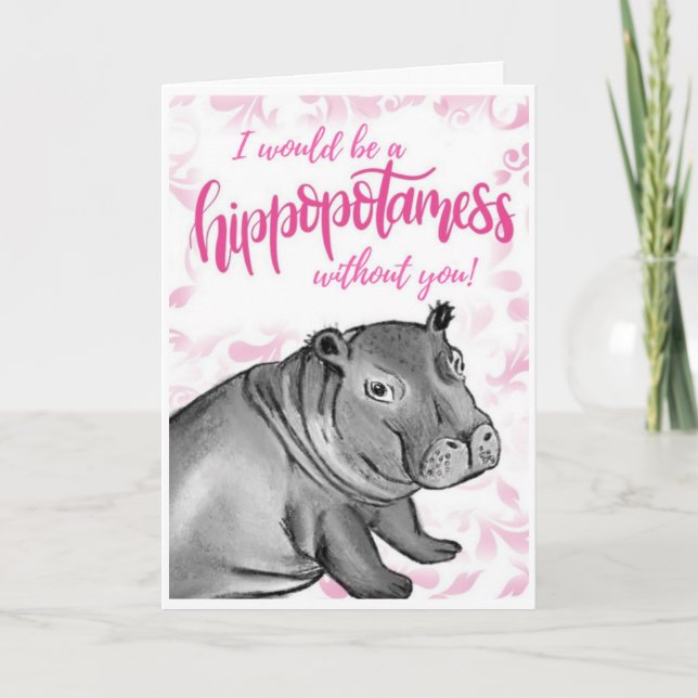Cartão Fiona the Hippo Valentines Card (Frente)