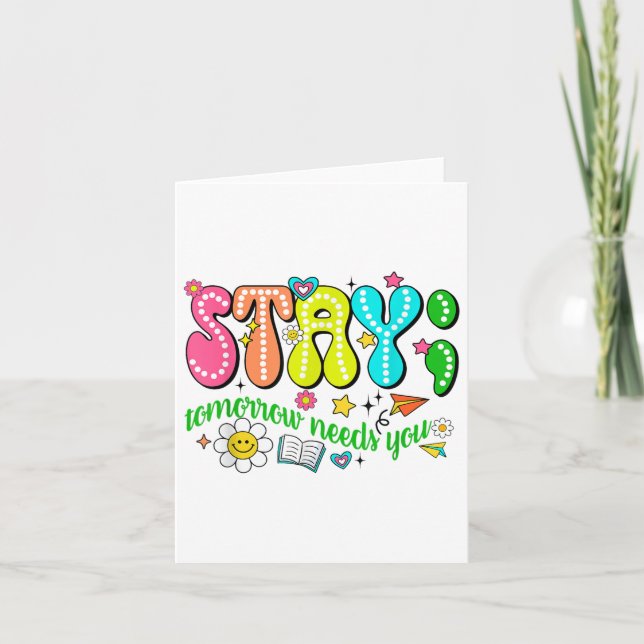 Cartão Fique Amanhã Precisa Que Você Prevena O Suicídio (Frente)