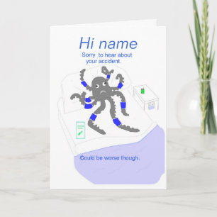 Cartão Fique bem após o acidente, adicione o nome à frent