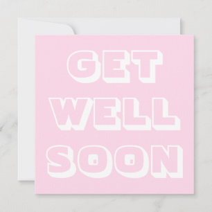 Cartão Fique bem em breve, rosa claro branca e moderna.