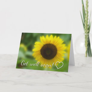 Cartão Fique bem logo: Girassol brilhante e alegre