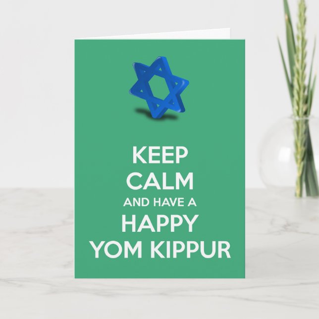 Cartão Fique calmo e tenha um judeu feliz Yom Kippur (Frente)